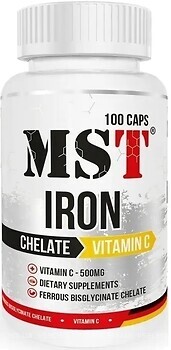 Фото MST Nutrition Iron Chelate Vitamin C 100 капсул