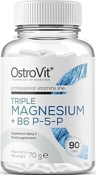 Фото OstroVit Triple Magnesium + B6 P-5-P 90 капсул