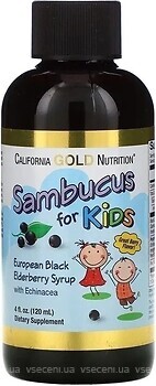 Фото California Gold Nutrition Sambucus for Kids со вкусом ягод 120 мл