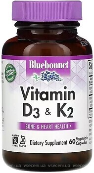 Фото Bluebonnet Nutrition Vitamin D3 & K2 60 капсул