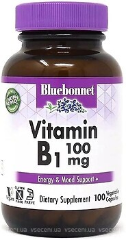 Фото Bluebonnet Nutrition Vitamin B1 100 мг 100 капсул