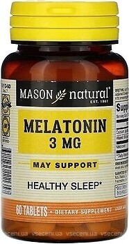 Фото Mason Natural Melatonin 3 мг 60 таблеток