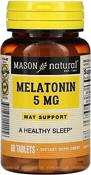 Фото Mason Natural Melatonin 5 мг 60 таблеток
