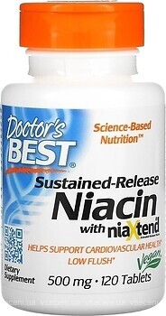 Фото Doctor's Best Sustained-Release Niacin with niaXtend 120 таблеток