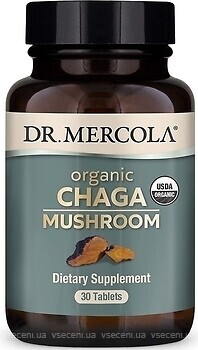 Фото Dr. Mercola Organic Chaga Mushroom 30 таблеток