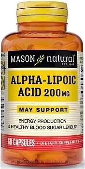 Фото Mason Natural Alpha Lipoic Acid 200 мг 60 капсул