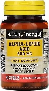 Фото Mason Natural Alpha Lipoic Acid 600 мг 30 капсул