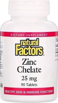 Фото Natural Factors Zinc Chelate 25 мг 90 таблеток