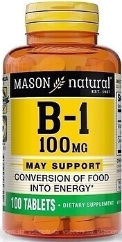 Фото Mason Natural Vitamin B1 100 мг 100 таблеток