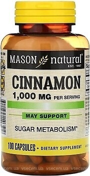 Фото Mason Natural Cinnamon 1000 мг 100 капсул