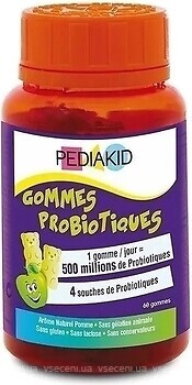 Фото Pediakid Gommes Probiotiques со вкусом яблок 60 таблеток