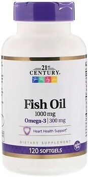 Фото 21st Century Fish Oil Omega-3 1000 мг 120 капсул