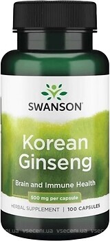 Фото Swanson Korean Ginseng 500 мг 100 капсул