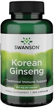 Фото Swanson Korean Ginseng 250 мг 300 капсул