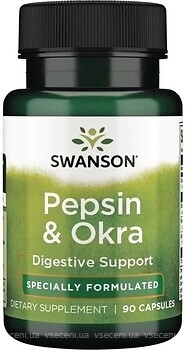 Фото Swanson Pepsin & Okra 90 капсул