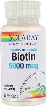 Фото Solaray Biotin 5000 мкг 60 капсул