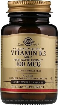 Фото Solgar Vitamin K2 100 мкг 50 капсул