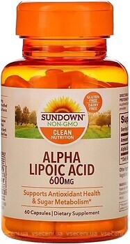 Фото Sundown Naturals Alpha Lipoic Acid 600 мг 60 капсул