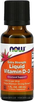 Фото Now Foods Liquid Vitamin D-3 1000 IU 30 мл