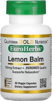 Фото California Gold Nutrition Lemon Balm 500 мг 60 капсул