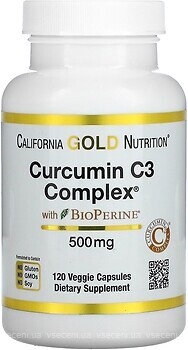 Фото California Gold Nutrition Curcumin C3 Complex 500 мг 120 капсул