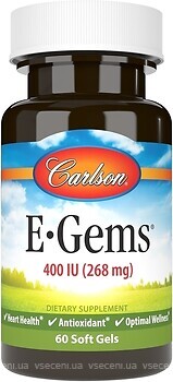 Фото Carlson Labs E-Gems 400 IU 60 капсул