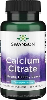 Фото Swanson Calcium Citrate 200 мг 60 капсул