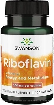 Фото Swanson Riboflavin 100 мг 100 капсул