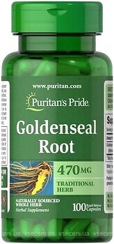 Фото Puritan's Pride Goldenseal Root 470 мг 100 капсул