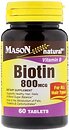 Фото Mason Natural Biotin 800 мкг 60 таблеток