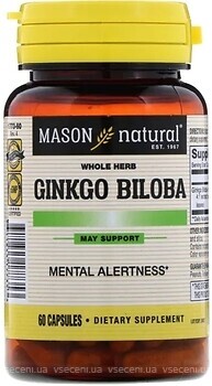 Фото Mason Natural Ginkgo Biloba 60 капсул