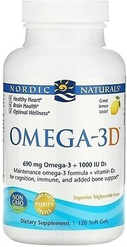 Фото Nordic Naturals Omega-3D со вкусом лимона 120 капсул