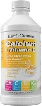 Фото Earth's Creation Calcium & Vitamin D со вкусом апельсина 473 мл