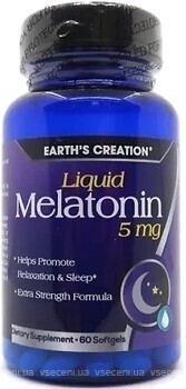 Фото Earth's Creation Liquid Melatonin 5 мг 60 капсул