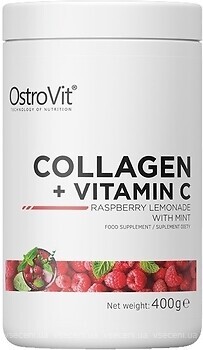 Фото OstroVit Collagen + Vitamin C со вкусом малина-мята 400 г