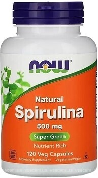 Фото Now Foods Natural Spirulina 500 мг 120 капсул