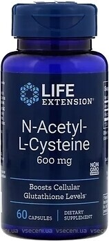 Фото Life Extension N-Acetyl-L-Cysteine 600 мг 60 капсул (LEX15436)