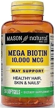 Фото Mason Natural Mega Biotin 10000 мкг 50 капсул