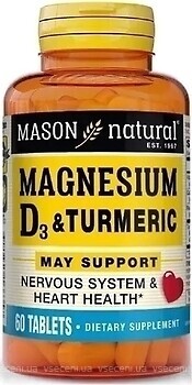 Фото Mason Natural Magnesium D3 & Turmeric 60 таблеток