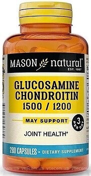 Фото Mason Natural Glucosamine Chondroitin 1500 мг/ 1200 мг 280 капсул