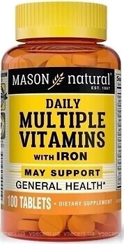 Фото Mason Natural Daily Multiple Vitamins With Iron 100 таблеток