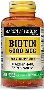 Фото Mason Natural Biotin 5000 мкг 60 капсул