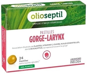 Фото Olioseptil Gorge-Larynx со вкусом меда и эвкалипта 24 леденцов