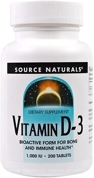 Фото Source Naturals Vitamine D-3 1000 IU 200 таблеток
