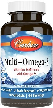 Фото Carlson Labs Multi + Omega-3 60 капсул