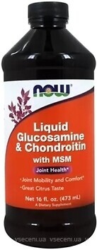 Фото Now Foods Glucosamine & Chondroitin with MSM 473 мл