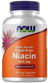 Фото Now Foods Niacin Double Strength Flush-Free 500 мг 90 капсул