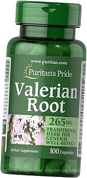 Фото Puritan's Pride Valerian Root 265 мг 100 капсул (71367111)