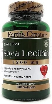 Фото Earth's Creation Lecithin 1200 мг 100 капсул (BL817512)