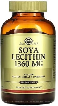 Фото Solgar Soya Lecithin 1360 мг 180 капсул (SOL30394)